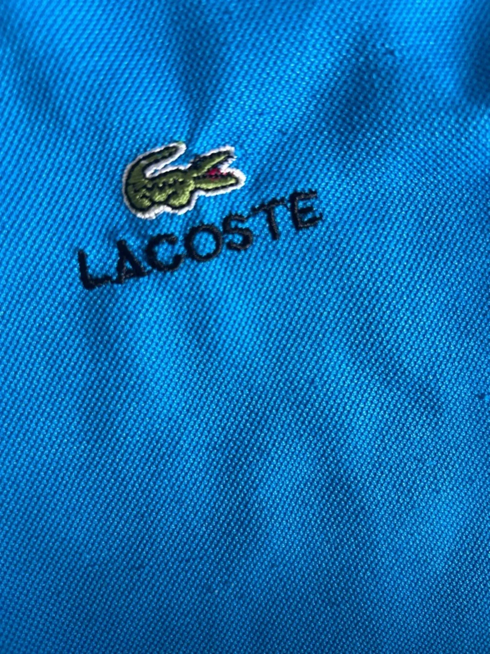 Lacoste Bright Blue Polo with Green Trim - Picture 7 of 9